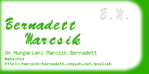 bernadett marcsik business card